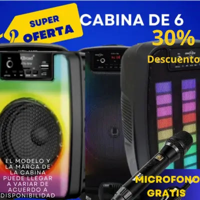 Llévala donde quieras 🔋 Cabina 6.5” + Micrófono ¡Solo por hoy! $149.900