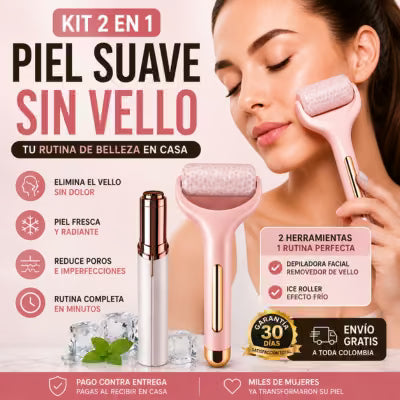 kit Depiladora Facial Removedor vello recarg