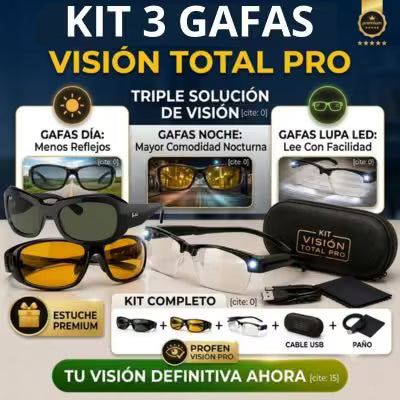KIT 3 GAFAS VISIÓN TOTAL+ ESTUCHE GRATIS
