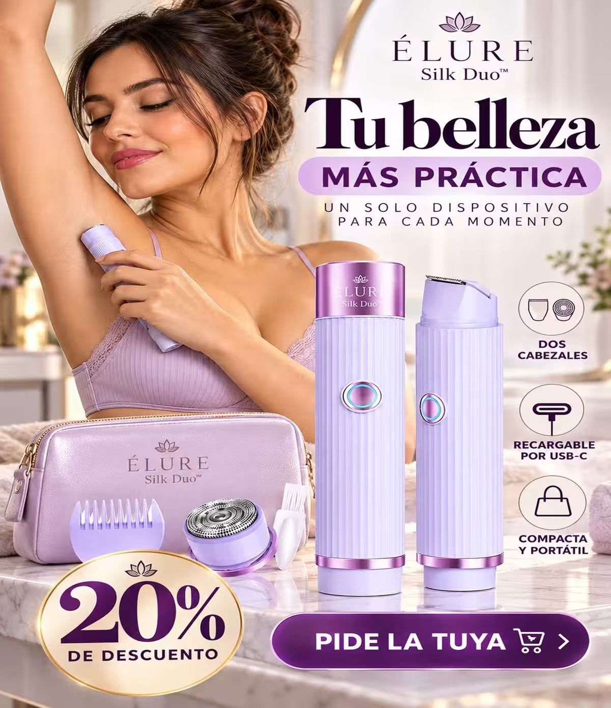 ÉLURE Silk Duo™-Depildora doble cabeza