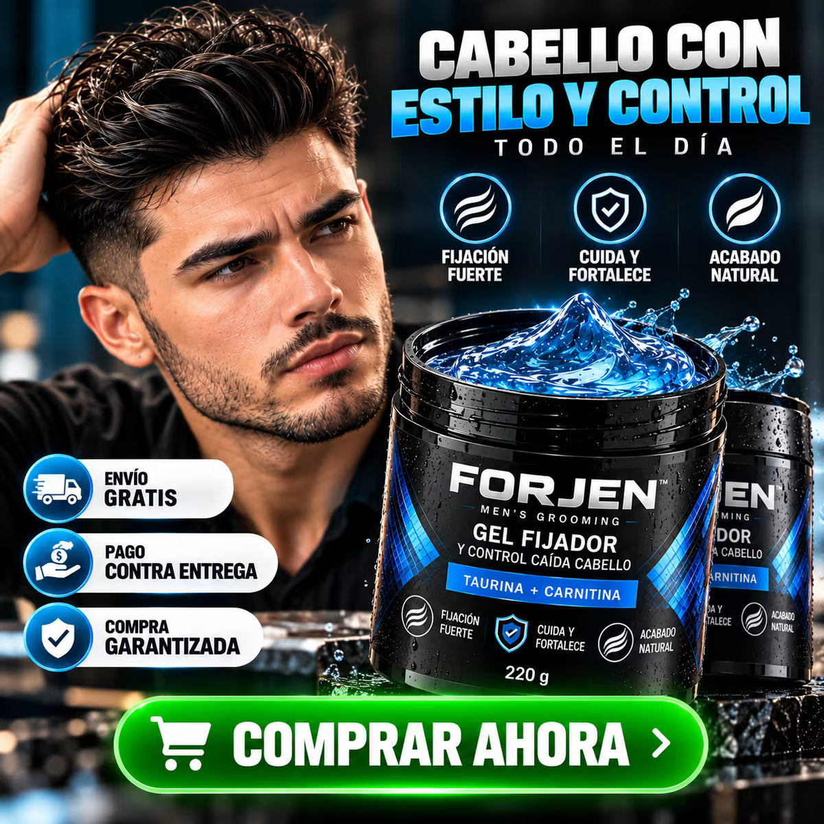 2 GEL FORJEN™ 220 g - Fijación fuerte + cuidado capilar