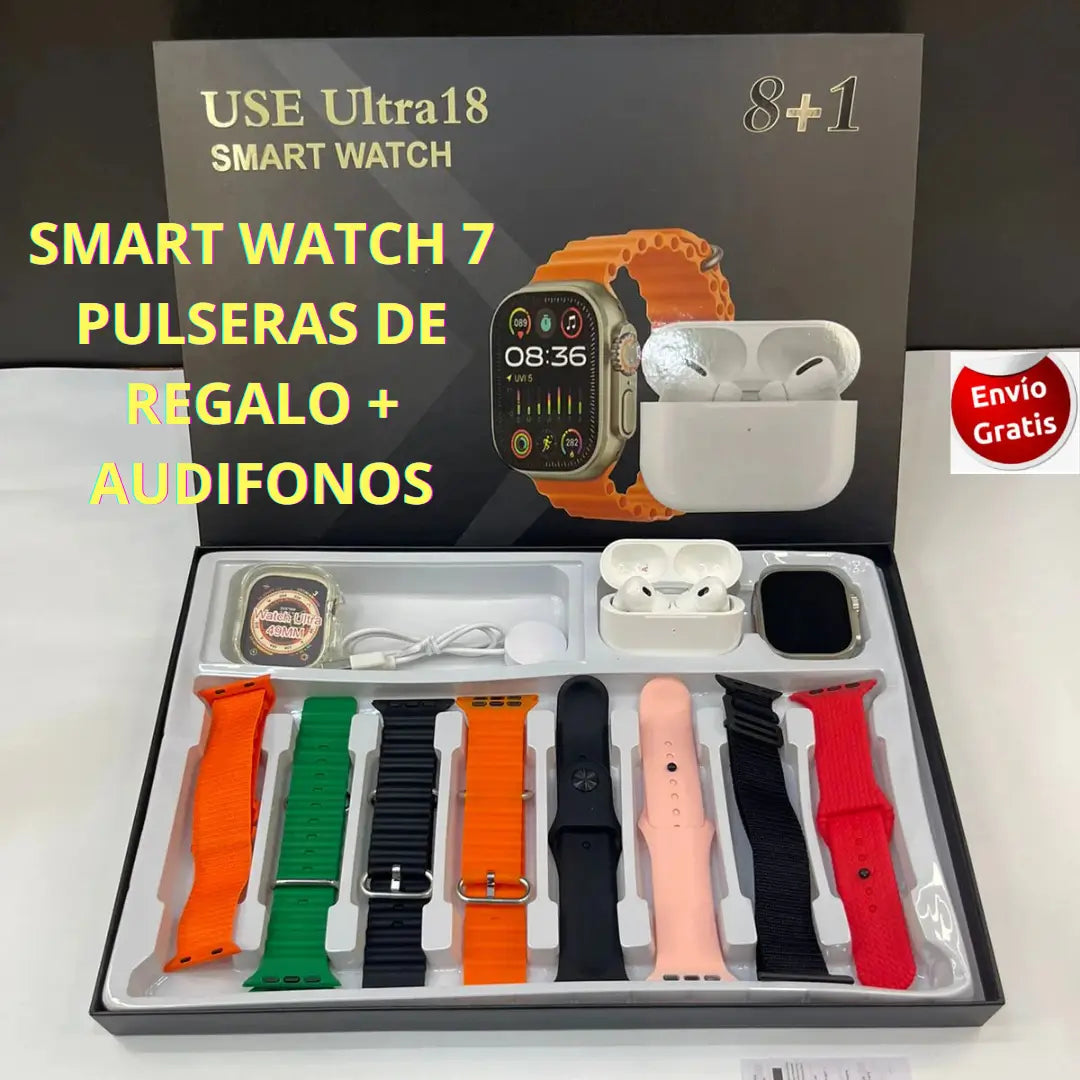 SMART WATCH 7 PULSOS + AUDIFONOS $120.000