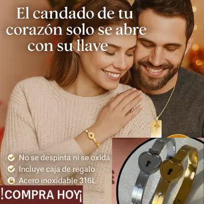 Pulsera + Collar Amor Candado +CAJAREGAL