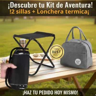 2 Sillas Plegables + 1 Lonchera Termica