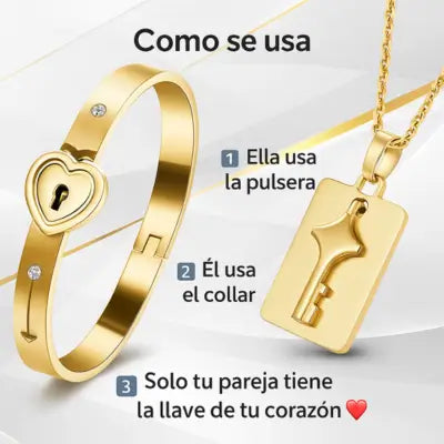 Pulsera + Collar Amor Candado +CAJAREGAL