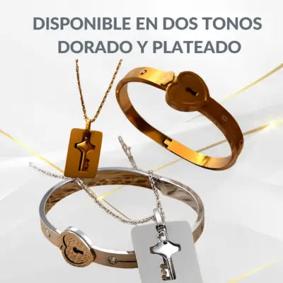 Pulsera + Collar Amor Candado +CAJAREGAL