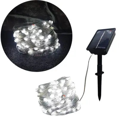 Instalación Alambre 100 Led Solar 10Mts