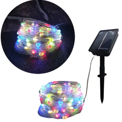 Instalación Alambre 100 Led Solar 10Mts