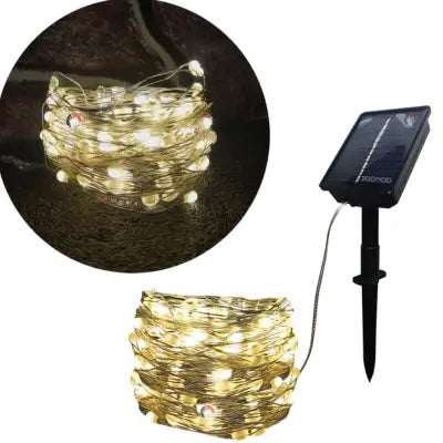 Instalación Alambre 100 Led Solar 10Mts