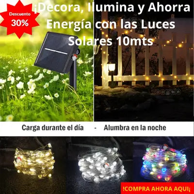 Instalación Alambre 100 Led Solar 10Mts