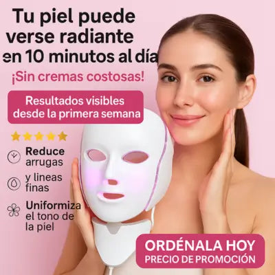 máscara de terapia facial con luz LED