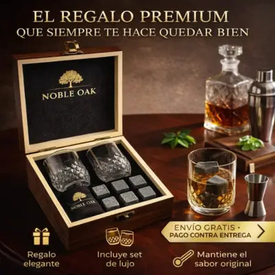 JUEGO SET LUJO PARA WHISKY CON PIEDRAS