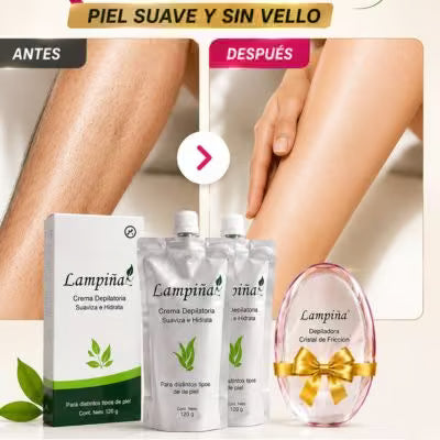 Kit X2 Lampiña  GRATIS una Depiladora Cristal
