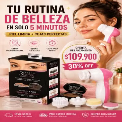 Kit Belleza Express Limpiador Facial +Sello Para Cejas
