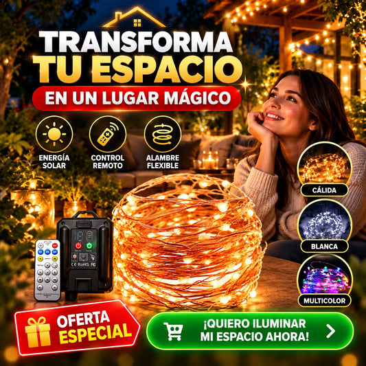 Instalación Alambre 300 Led Solar 30Mts