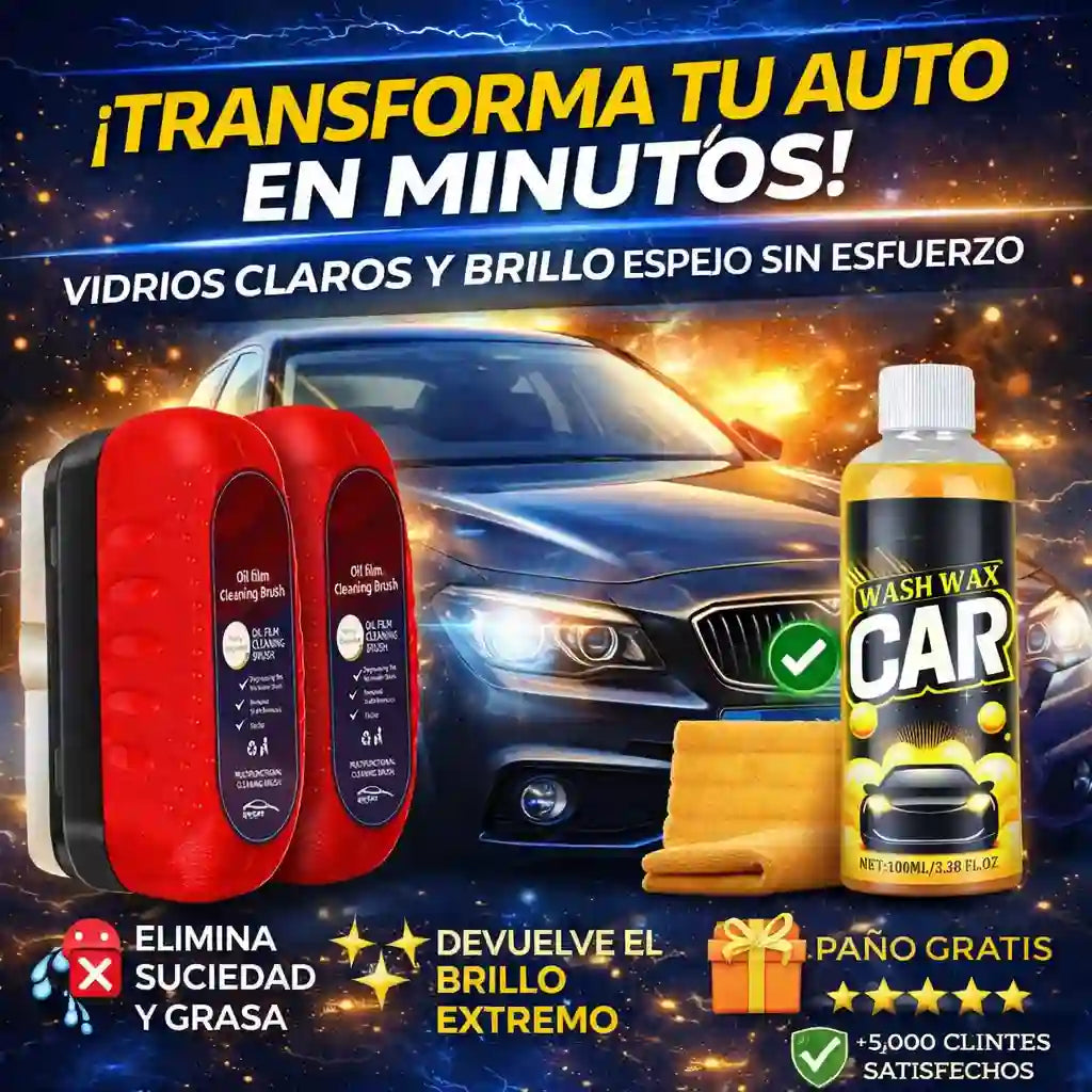 Kit limpieza 2Cepillo Limpiador de vidrios + sahmpo