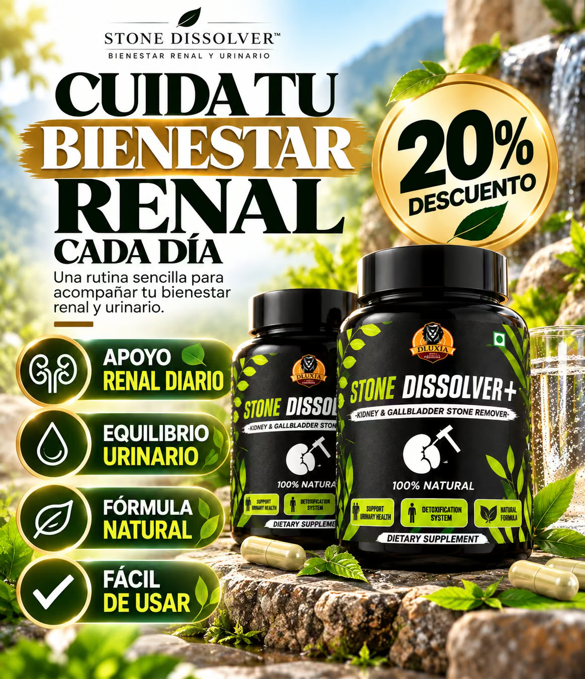 STONE DISSOLVER 30 CAP™  Bienestar renal y urinario