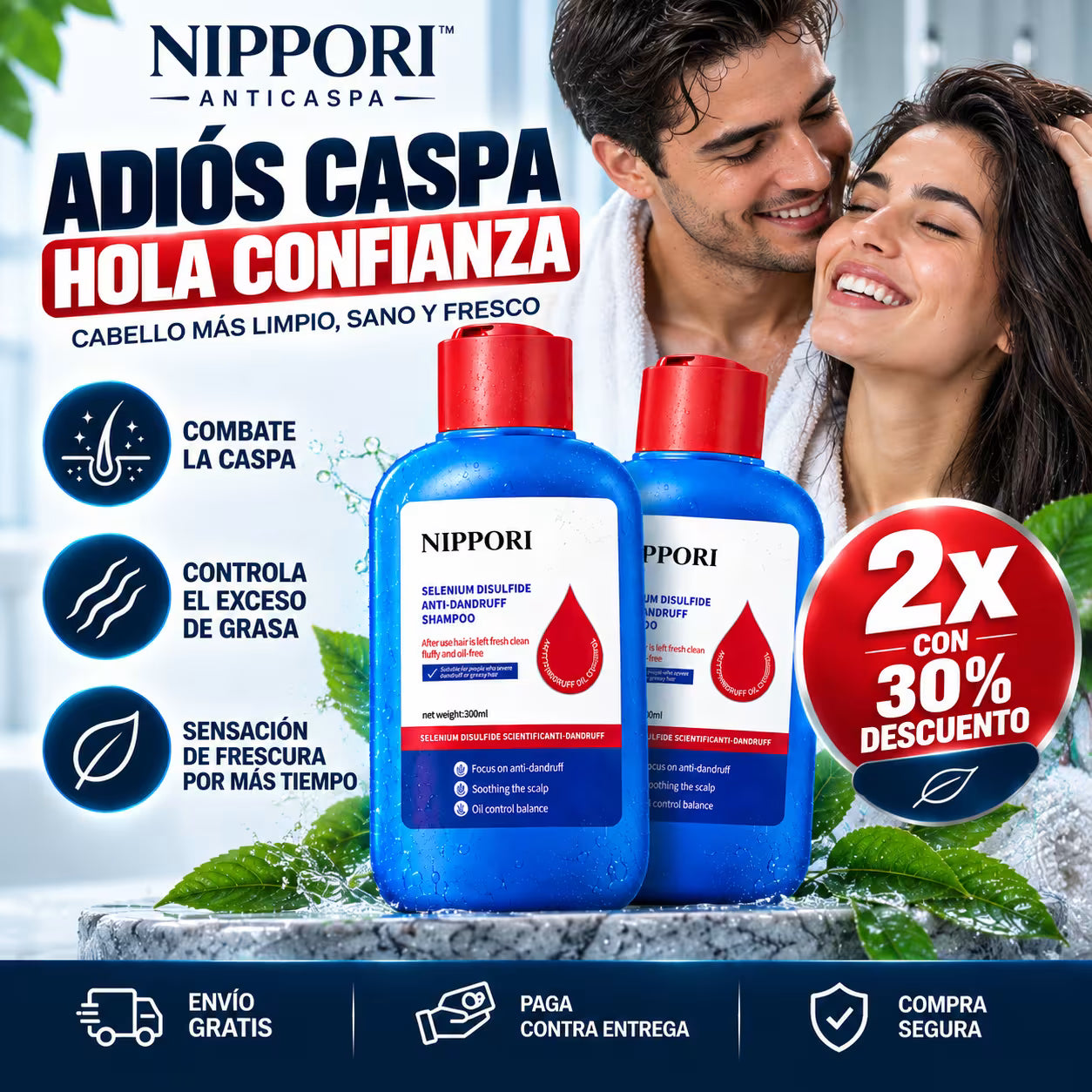 Lleva 2 Nippori Anticaspa™-“Adiós caspa. Hola confianza.”