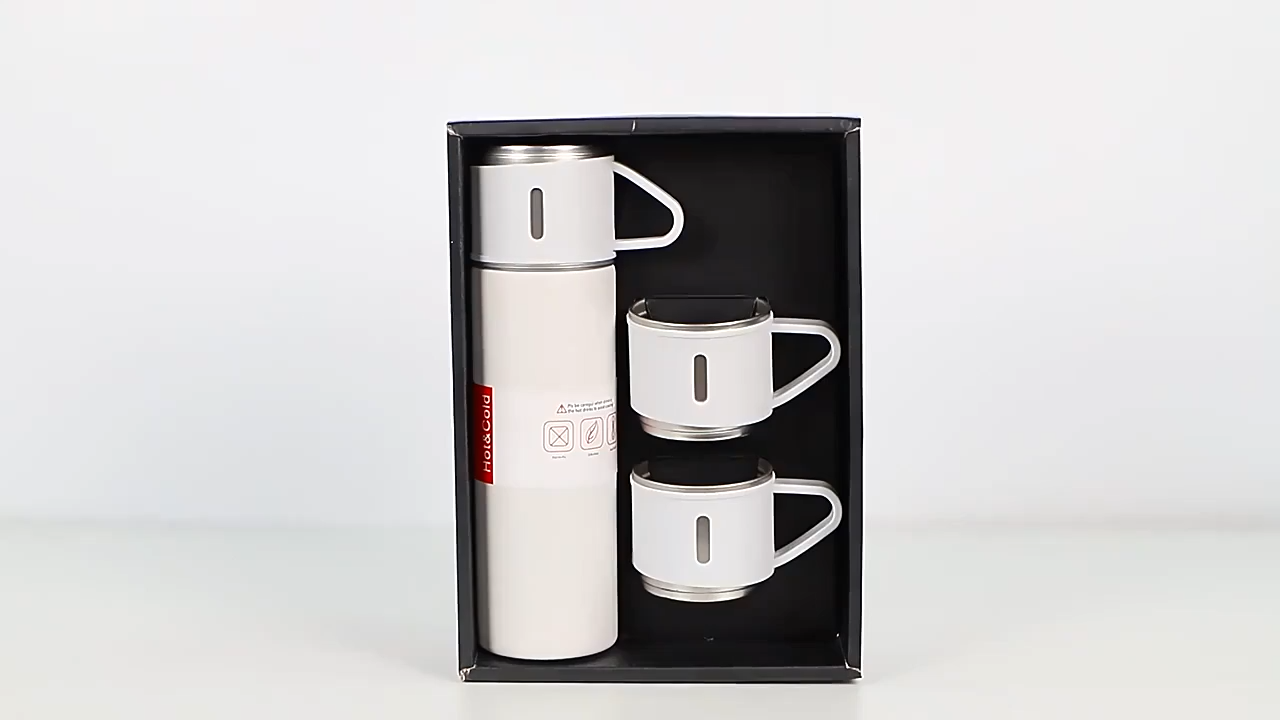 Set De Termo Acero Inoxidable Con Tazas