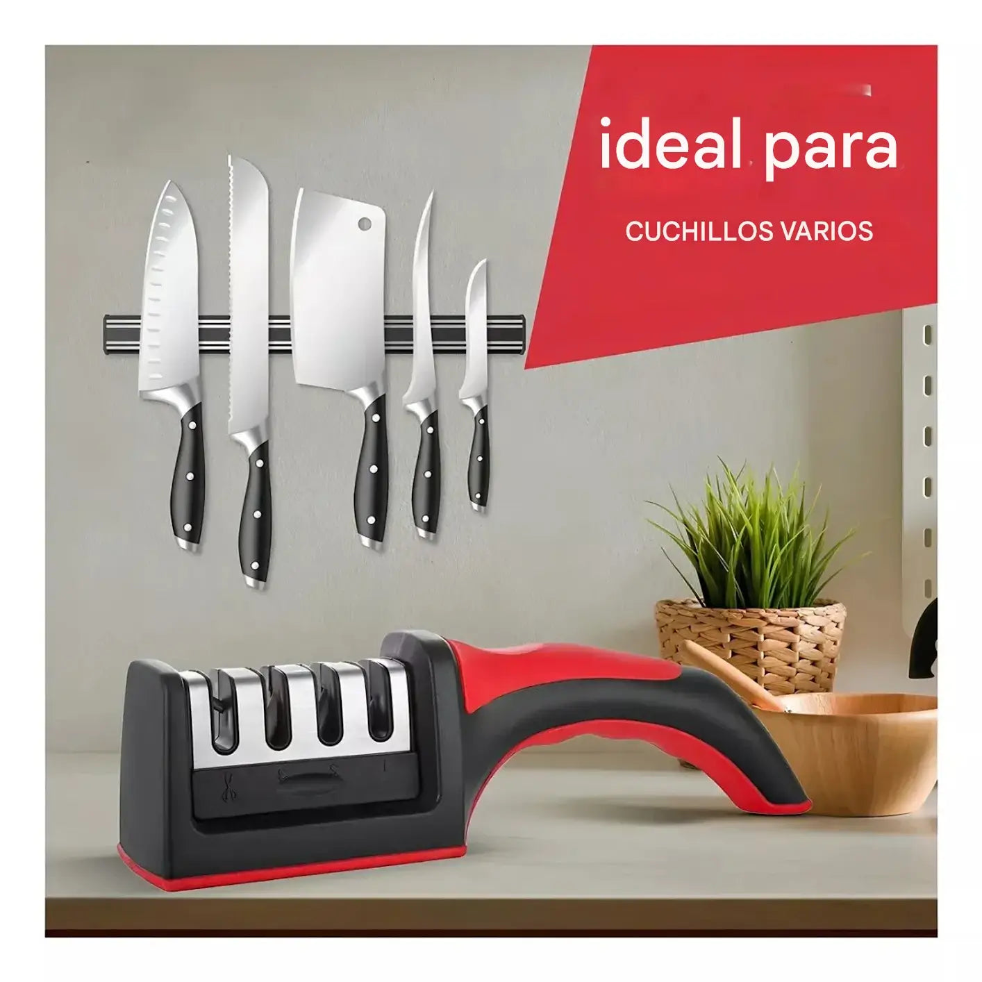 Combo Cortador De Carne, Afilador